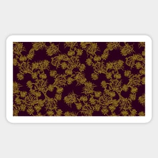 Maroon & Gold Floral Pattern Sticker